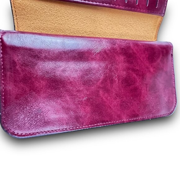 MenSense Burgandy Genuine Leather Wallet Card Slots ID Window NIP Versatile - Picture 4 of 11